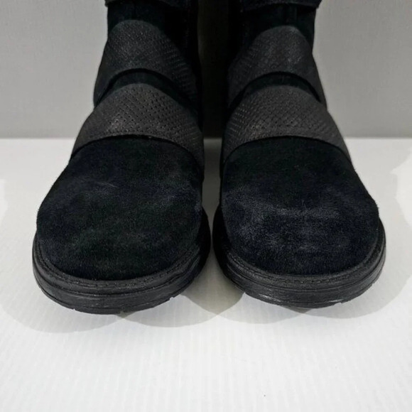 NEW Miz Mooz Noland Knee High Boot Womens EU 41 Black Suede Tall Riding Strappy - Picture 6 of 16